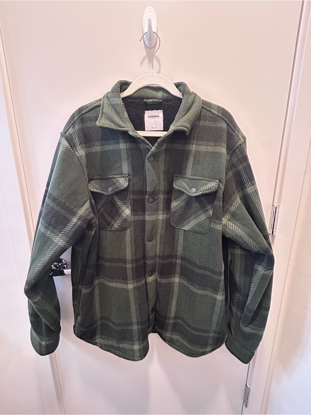 NWT Kohl’s Green Plaid Fleece Shacket
